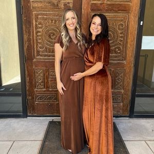 Baltic born Athena pleated maxi dress bronze